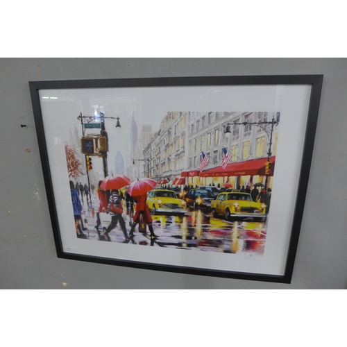 1385 - A Richard Macneil framed  Print -(New York Shoppers) 60X80(PPR5105823)