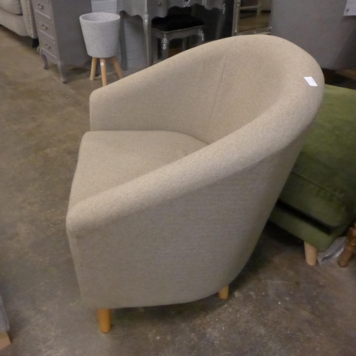 1387 - A Malmo tweed beige fabric tub chair