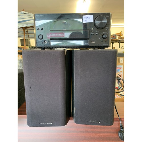 2202 - Onkyo CD HDD receiver BR-925UKD & 2 Wharfedale speakers