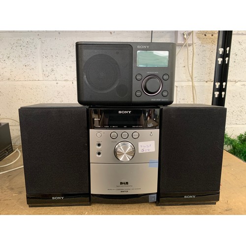 2204 - Sony CMT-EH45DABDAB micro hi-fi component system, & a Sony DAB portable XDR-561D radio