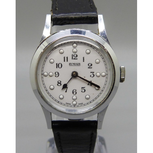 1052 - A HY Moser Braille wristwatch, Henry Moser, 1960's