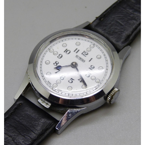 1052 - A HY Moser Braille wristwatch, Henry Moser, 1960's