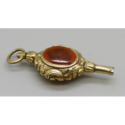 1077 - An agate set watch key fob