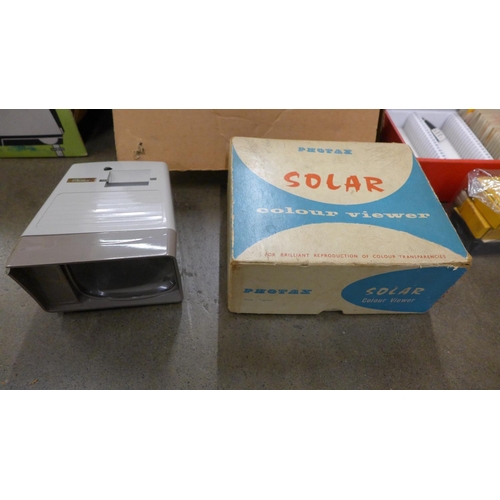 1128 - A collection of photograph slides, slide viewer and projector **PLEASE NOTE THIS LOT IS NOT ELIGIBLE... 