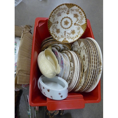 1129 - Two boxes of china, a maraca and fly swat **PLEASE NOTE THIS LOT IS NOT ELIGIBLE FOR POSTING AND PAC... 