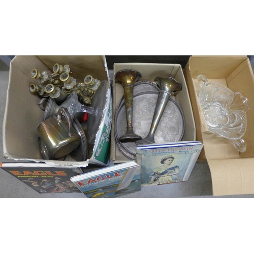 1142 - A collection of mixed metal, glassware and three annuals **PLEASE NOTE THIS LOT IS NOT ELIGIBLE FOR ... 