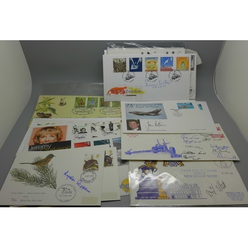 620 - A folder of autographed covers, 20 covers, including David Attenborough, Angela Rippon, Kenneth Doug... 