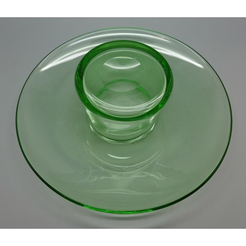 634 - A Whitefriars glass sea green large posy vase, 8993, circa 1930