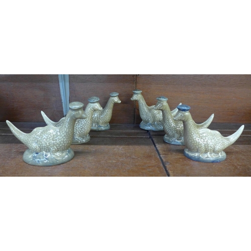 640 - Six Beneagles Scotch Whisky decanters, all Loch Ness Monster, with contents