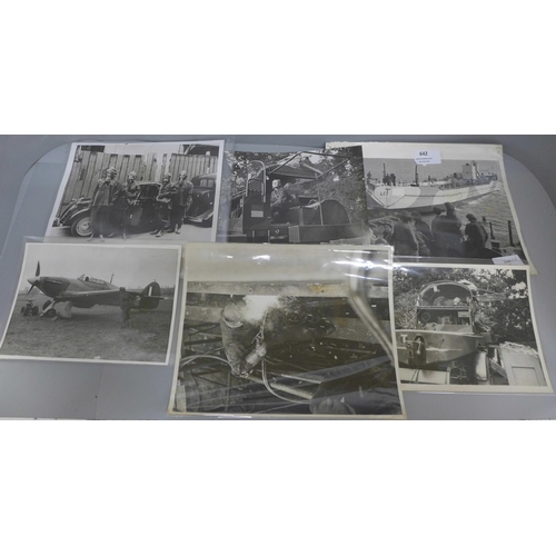 642 - Six vintage gelatin silver prints; WWII woman at war, British propaganda photo journalism, 1939-1940... 