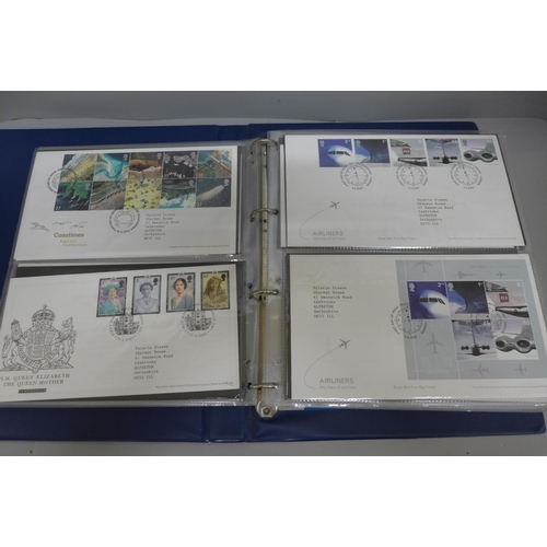 679 - An album of GB first day covers for the period January 2001 to November 2005, 76 typed address and b... 