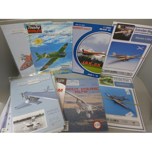 701 - A collection of paper plane model kits
