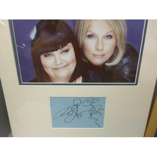 708 - Only Fools & Horses interest; Trigger - Roger Lloyd Pack autograph display and French & Saunders aut... 
