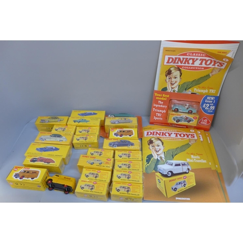 756 - Twenty-two Dinky Toys Norev vehicles and magazines