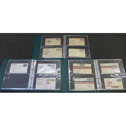 764 - Three albums of flight covers, 1920's-1970's