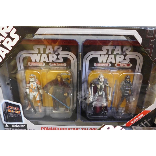 767 - Three Star Wars Battle Packs; Betrayal On Felucia, Arc 170 Elite Squad and Commemorative Tin Collect... 