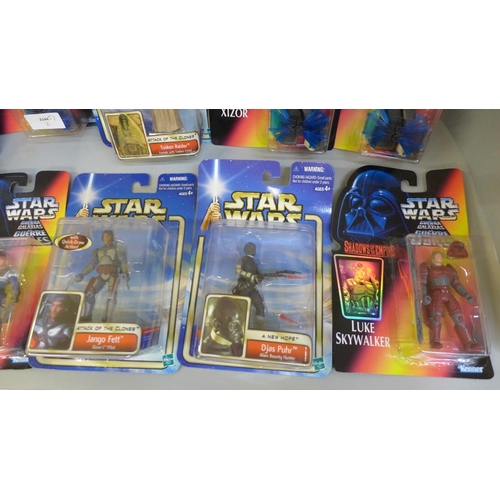 768 - Six Kenner Star Wars Shadows of the Empire figures and four Hasbro Star Wars figures, three Attack o... 