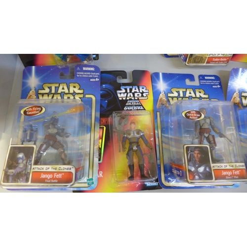 768 - Six Kenner Star Wars Shadows of the Empire figures and four Hasbro Star Wars figures, three Attack o... 