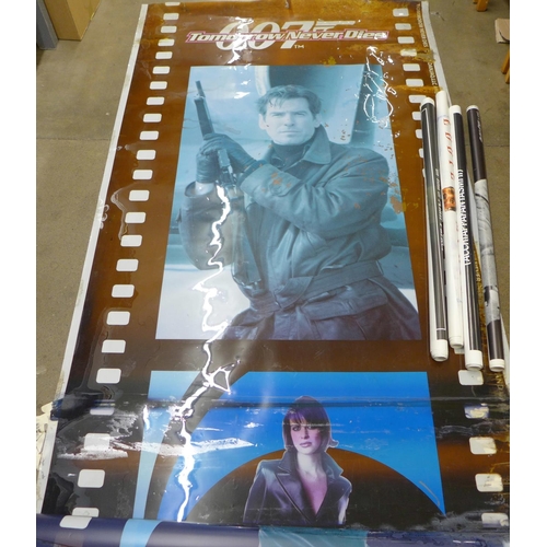 772 - Film posters in large promo - James Bond 'Tomorrow Never Dies', Ghostbusters II, Clockwork Orange, E... 