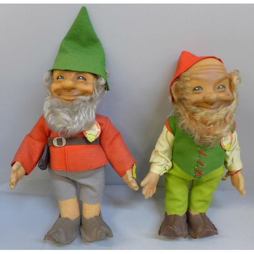 776 - Two vintage 1950's Steiff gnomes, Pucki and Lucki, 12