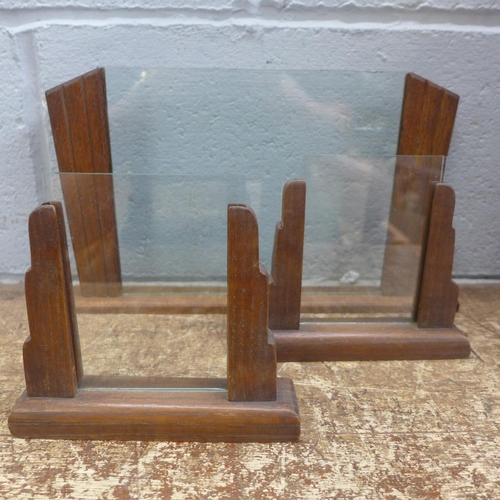 806 - A set of three Art Deco wooden photograph frames