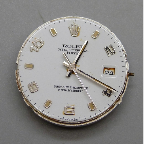 835 - A Rolex Oyster Perpetual Date wristwatch, boxed with papers, lacking crown