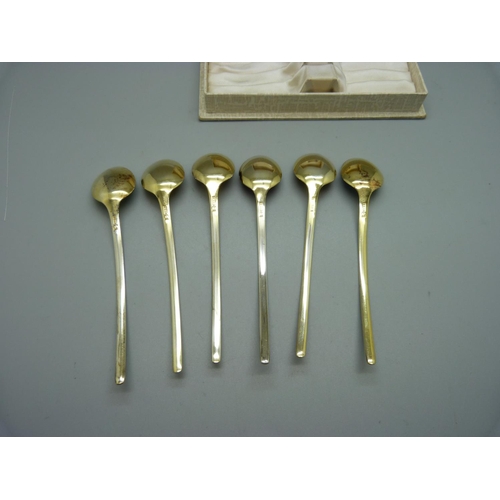 877 - Six silver and enamel spoons, the box marked Trygve Sveen Juveler, Haugesund, (Norway)