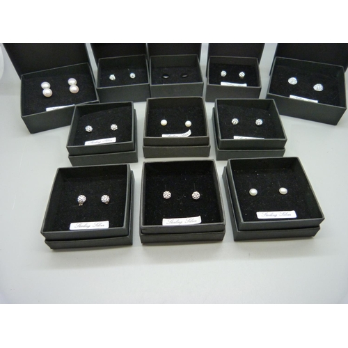 907 - Twelve pairs of silver earrings, boxed