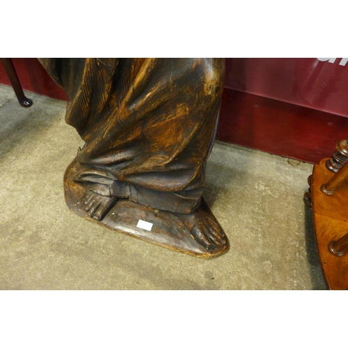 17 - A large 19th Century Italian ecclesiastical carved softwood religious figure, 140cms h