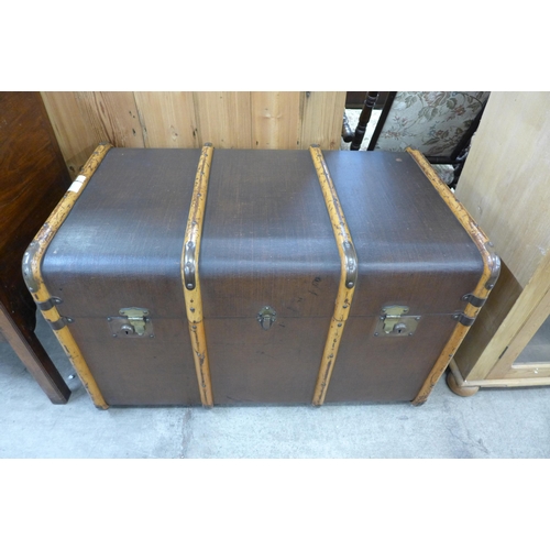 170 - An early 20th Century banded steamer trunk