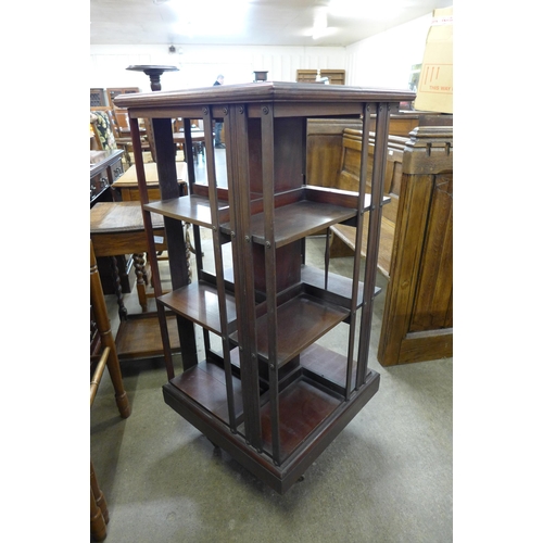 175 - An Edward VII mahogany revolving bookcase