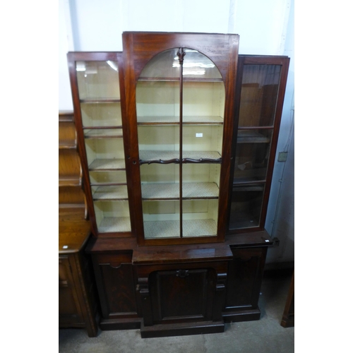 221 - A Victorian mahogany breakfront bookcase