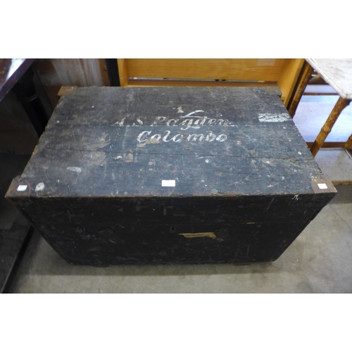 239 - A 19th Century painted pine ships chest