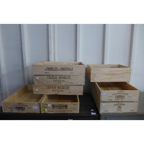 242 - Eight pine wine crates