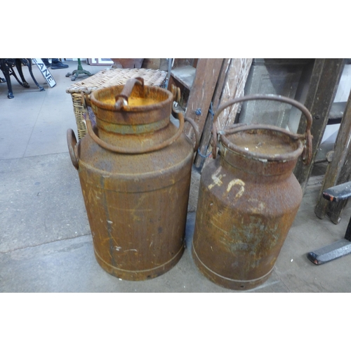 255 - Two steel milk churns