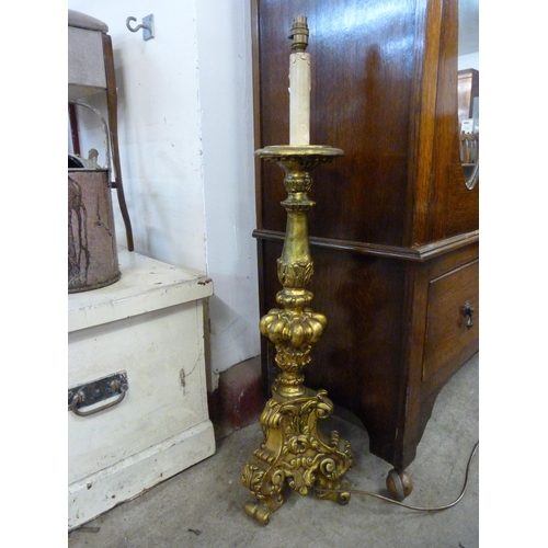 264 - A rococo style gilt table lamp