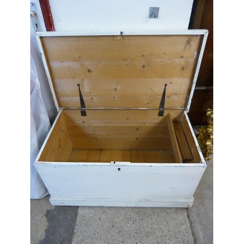 266 - A Victorian painted pine blanket box