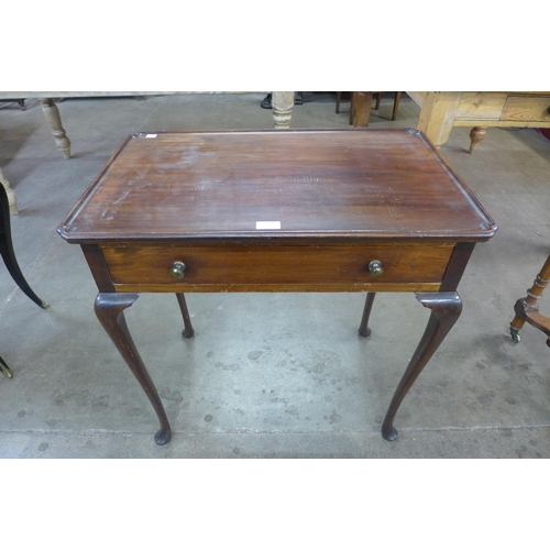 36 - A George III style mahogany single drawer silver table