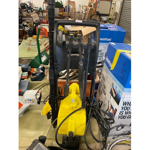 2018A - Karcher 411A pressure washer with hose, patio cleaner & 3 attachments