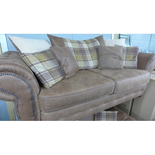 1432 - A County tan upholstered three seater sofa and love seat * this lot is subject to VAT