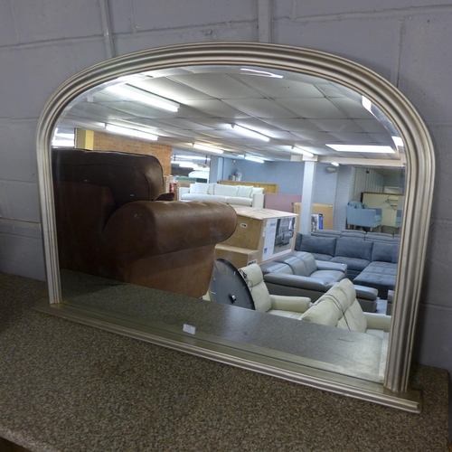 1462 - A silver overmantel mirror