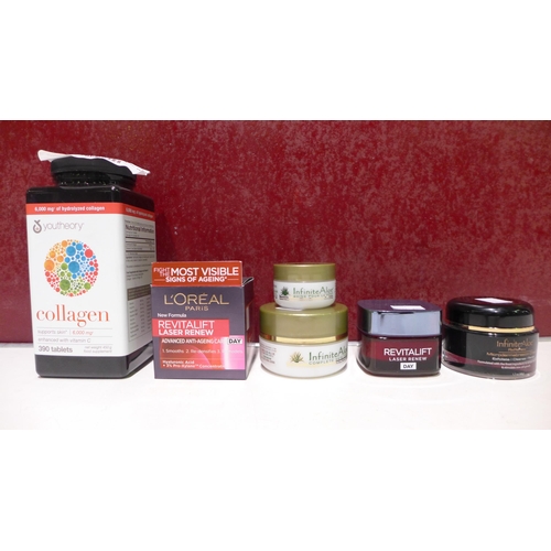 3058 - Youtheory Collagen Tablets And Various Face Creams (265-257)   *This lot is subject to VAT