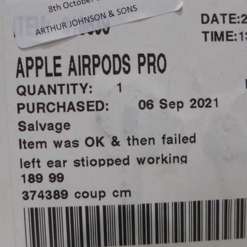 3064 - Apple Airpods Pro MWP22ZM/A, Original RRP £189.99 + VAT (265-14) *This lot is subject to VAT