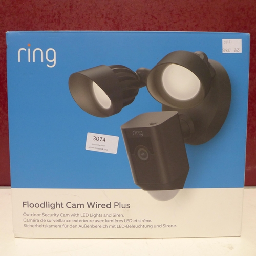 3074 - Ring Wired Plus Floodlight Camera* This lot is subject to VAT