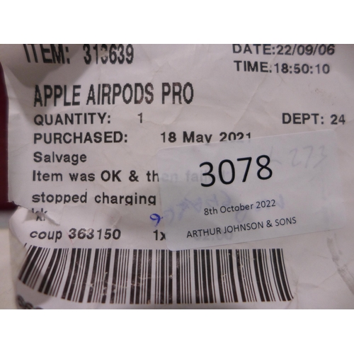 3078 - Apple Airpods Pro, original RRP £189.99 + VAT (273-11) * This lot is subject to VAT
