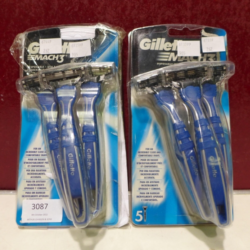 3087 - Mach 3 Disposable Razors  (262-331)  * This lot is subject to vat