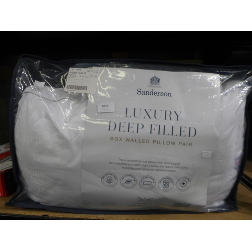3092 - Sanderson Luxury Deep Filled Pillow Pack  (Microfibre Filled)     (254-622/923)   * This lot is subj... 
