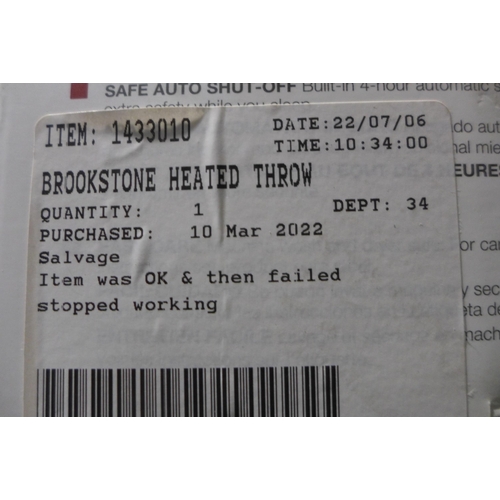 3105 - Brookstone Heated Throw (127x152Cm) (262-596)  * This lot is subject to vat