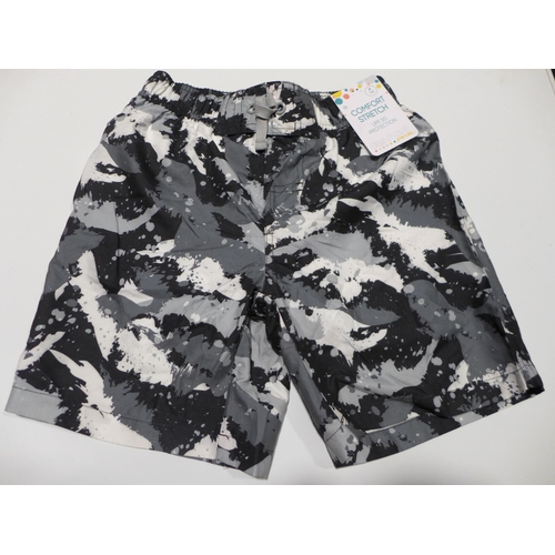 3125 - Boy's splatter camo black & white Saint Eve swim shorts - mixed sizes  * this lot is subject to VAT
