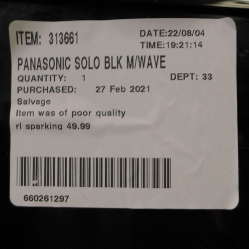 3250 - Panasonic Solo Black Microwave (scrap) (265-276) *This lot is subject to VAT